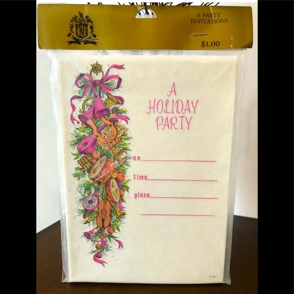 (16) NIP Vintage Lilac Hedges 1950’s-1960’s Holiday Invitation Cards & Envelopes - Picture 3 of 8